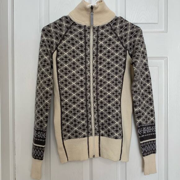 Athleta wool blend Nordic style high neck zip up - Picture 1 of 7